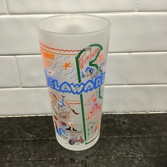 Delaware Catstudio Frosted Drinking Glass Tumbler 15oz 6" - Picture 1 of 7